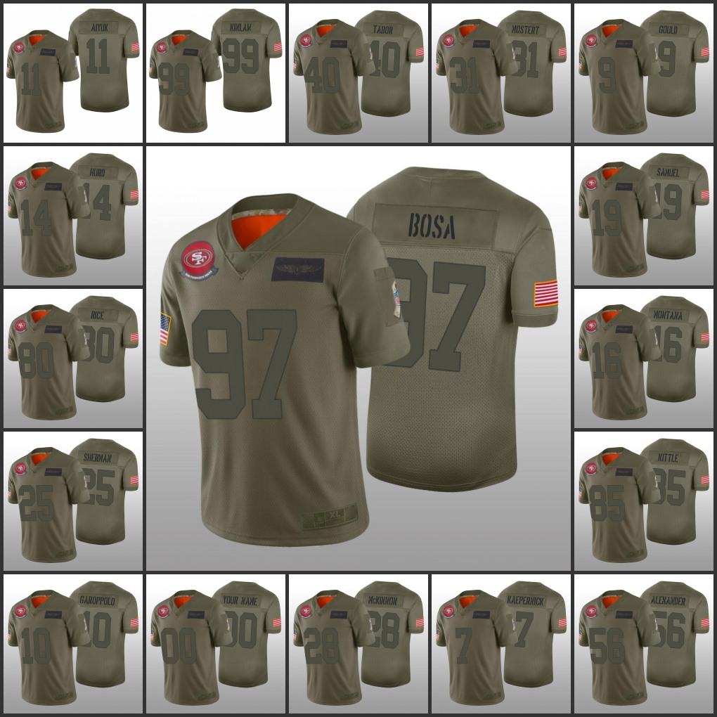 San Francisco49ersMen 11 Brandon Aiyuk 19 Deebo Samuel 7 Colin Kaepernick Custom Women Youth Camo Salute to Service Jersey, Black
San Francisco49ersMen 11 Brandon Aiyuk 19 Deebo Samuel 7 Colin Kaepernick Custom Women Youth Camo Salute to Service Jersey, Black
