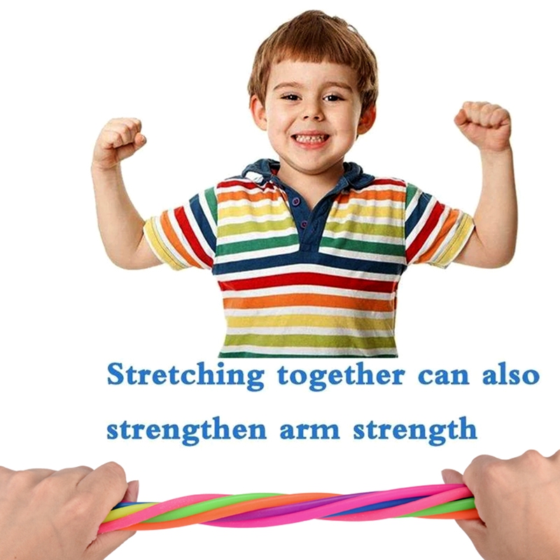 Long TPR Stress Relief Toy Stretchy String Fidget 28CM Pull Vent Rubber Sensory Toys Noodles Anti Soft Glue Elastic Rope Neon Autism Noodle Gift for K