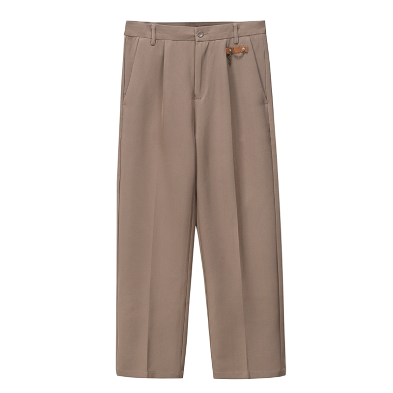 IEFB Men's Clothing Korean Ins Trend Wide Leg Suit Pants Label Chain Decorationcasual Business Trousers Male 9Y6911 210524