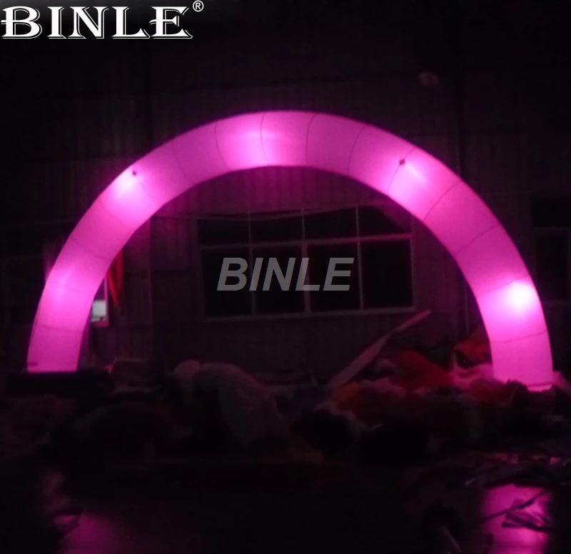 Commercial decorative round LED inflatable lighting arch advertising archway door for party wedding event