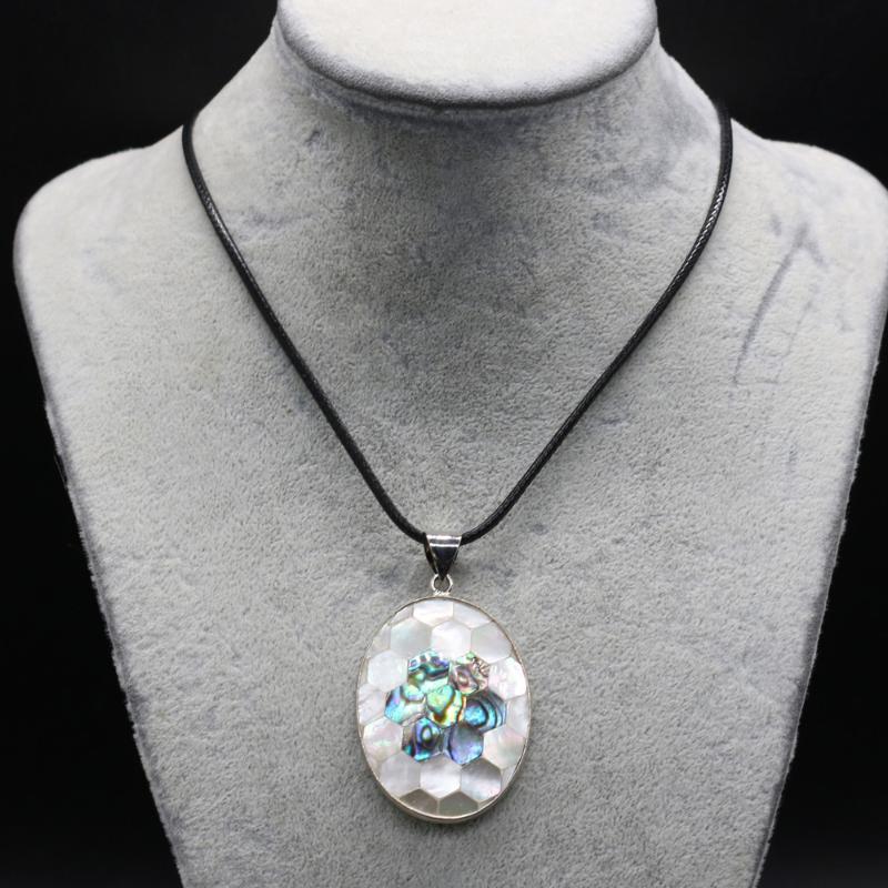 Pendant Necklaces Natural Abalone Shell Necklace Fashion Oval Shape For Women Jewelry Length 55+5cm, Silver
Pendant Necklaces Natural Abalone Shell Necklace Fashion Oval Shape For Women Jewelry Length 55+5cm, Silver