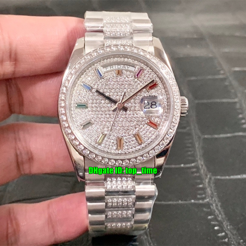 Luxury Watches TW 36mm Day-Date Diamond Rainbow ETA2836 Automatic Mens Womens Watch 128348 Pavé Diamonds Dial Stainless Steel Bracelet Ladies Gents Wristwatches, Vip
Luxury Watches TW 36mm Day-Date Diamond Rainbow ETA2836 Automatic Mens Womens Watch 128348 Pavé Diamonds Dial Stainless Steel Bracelet Ladies Gents Wristwatches, Vip