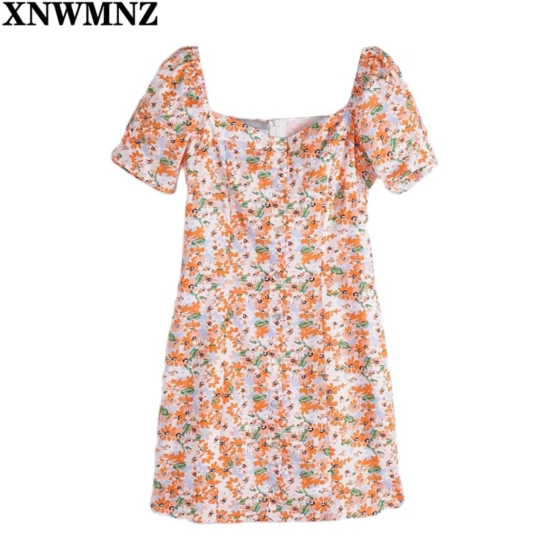 Bohemian Summer Dress Boho Floral Print Beach Women Clothing Vintage Square Neck Button Short Sleeve Mini 210520, Orange
Bohemian Summer Dress Boho Floral Print Beach Women Clothing Vintage Square Neck Button Short Sleeve Mini 210520, Orange