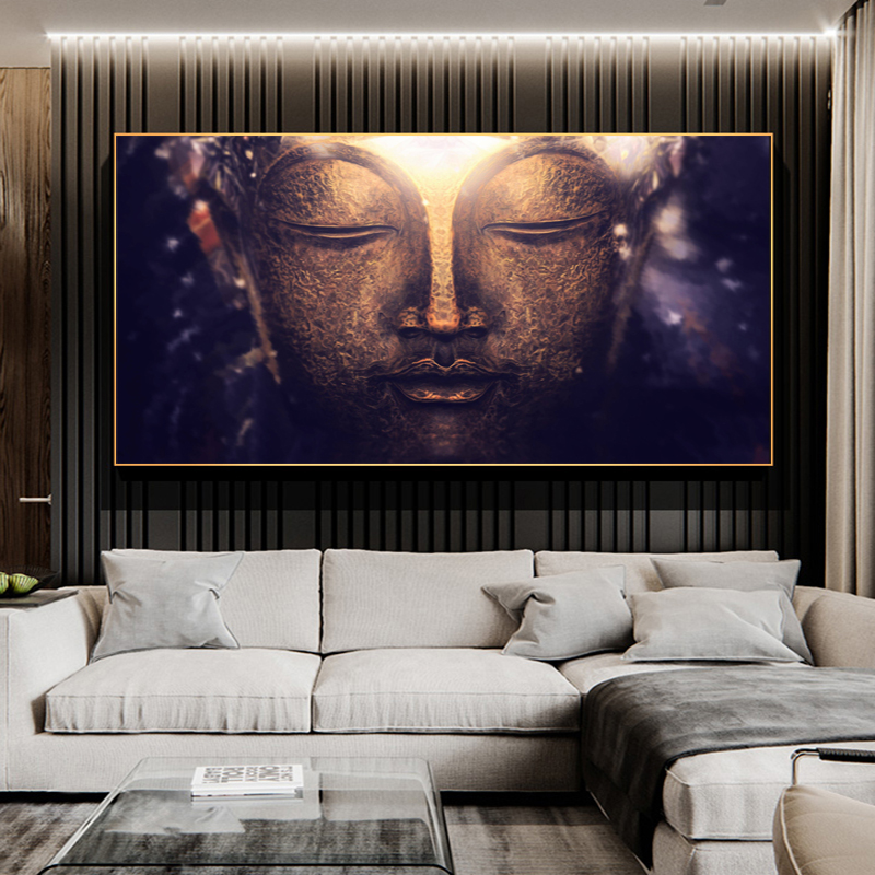 Canvas Posters Buddha Painting Wall Art Pictures For Living Room Modern Home Decor Large Size Decorative Prints Sofa Bedside