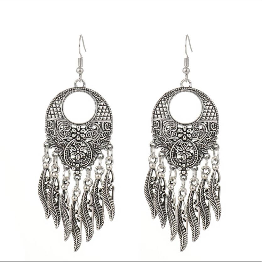 women's Leaf tassel Tibetan silver Dangle & Chandelier earrings GSTQE001 fashion gift folk-custom women DIY hollow earring
women's Leaf tassel Tibetan silver Dangle & Chandelier earrings GSTQE001 fashion gift folk-custom women DIY hollow earring