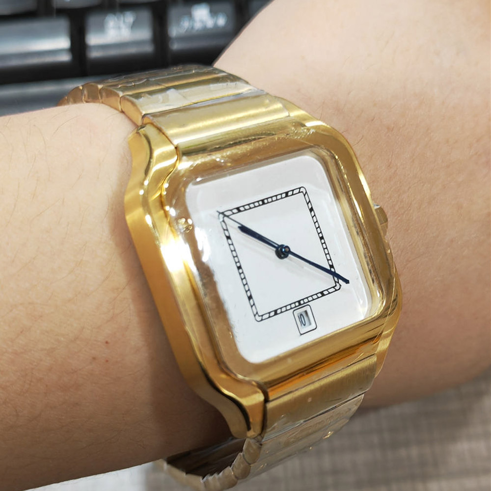 Top Quality Men Fashion Watch Classic Square Design Stainless Steel Mens Watches Automatic Movement Glide Sweep Move Wristwatches Clock, Gold case white dial
Top Quality Men Fashion Watch Classic Square Design Stainless Steel Mens Watches Automatic Movement Glide Sweep Move Wristwatches Clock, Gold case white dial