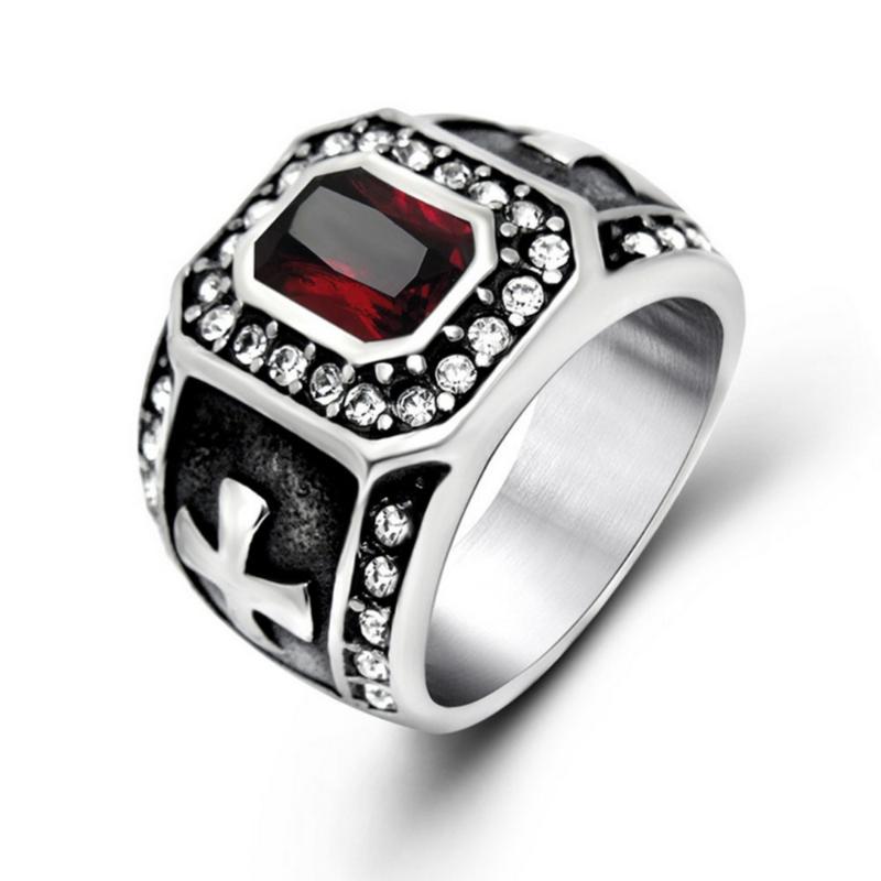 Wedding Rings Inlay Mens Gothic Titanium Stainless Steel Band Ring With Garnet Black Onyx RED Cubic Zircon Vintage Jewelry Retro Men
Wedding Rings Inlay Mens Gothic Titanium Stainless Steel Band Ring With Garnet Black Onyx RED Cubic Zircon Vintage Jewelry Retro Men