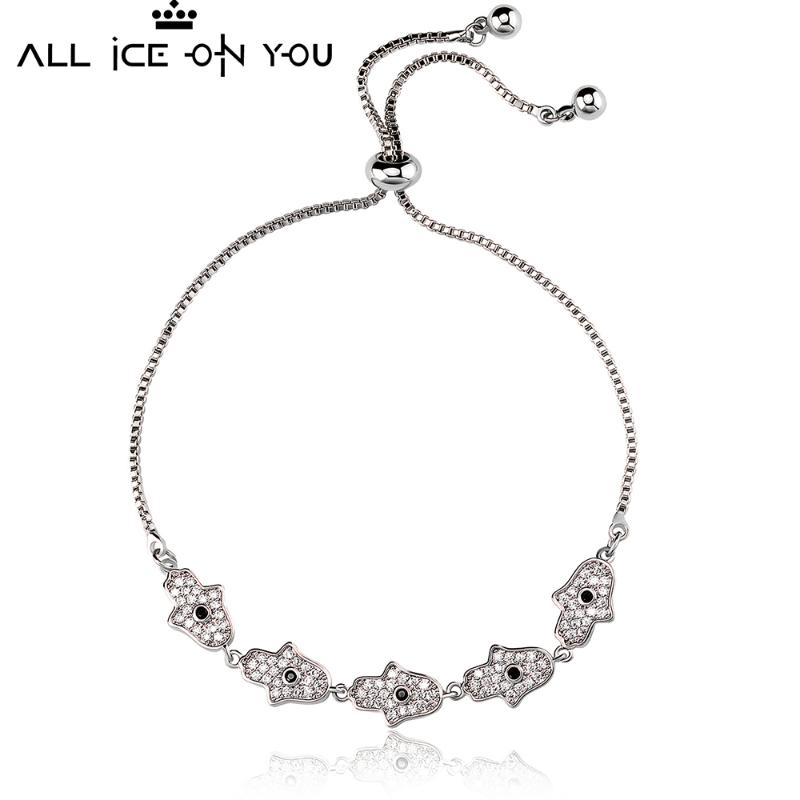 Charm Bracelets ALLICEONYOU Adjustable Cubic Zirconia 5 Hand Eyes Bracelet Pendant Iced Out Hip Hop Luxury Color Chain Jewelry Gifts
Charm Bracelets ALLICEONYOU Adjustable Cubic Zirconia 5 Hand Eyes Bracelet Pendant Iced Out Hip Hop Luxury Color Chain Jewelry Gifts