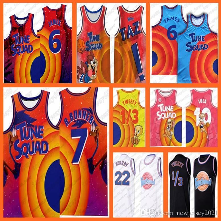 NCAA Space Jam Jersey Movie Tune Squad 1/3 Tweety D.DUCK LeBron 23 Michael Basketball 7 R.RUNNER ! TAZ 22 Bill Murray 6 James NCAA 10 Lola B, Black;red
NCAA Space Jam Jersey Movie Tune Squad 1/3 Tweety D.DUCK LeBron 23 Michael Basketball 7 R.RUNNER ! TAZ 22 Bill Murray 6 James NCAA 10 Lola B, Black;red