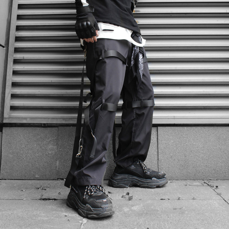 pants trousers summer overalls men's fashion brand light dark functional parachute hip hop ribbon zipper design loose, Black
pants trousers summer overalls men's fashion brand light dark functional parachute hip hop ribbon zipper design loose, Black
