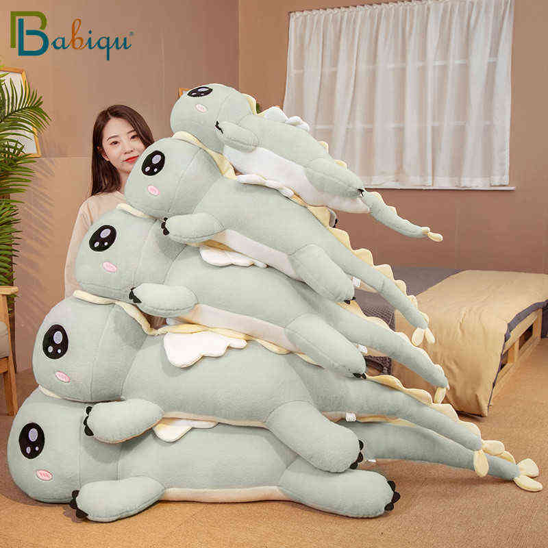 New Huggable Huge Long Cute Dinosaur Plush Toy Soft Cartoon Animal Angel Dragon Stuffed Doll Boyfriend Pillow Kids Birthday Gift AA220314