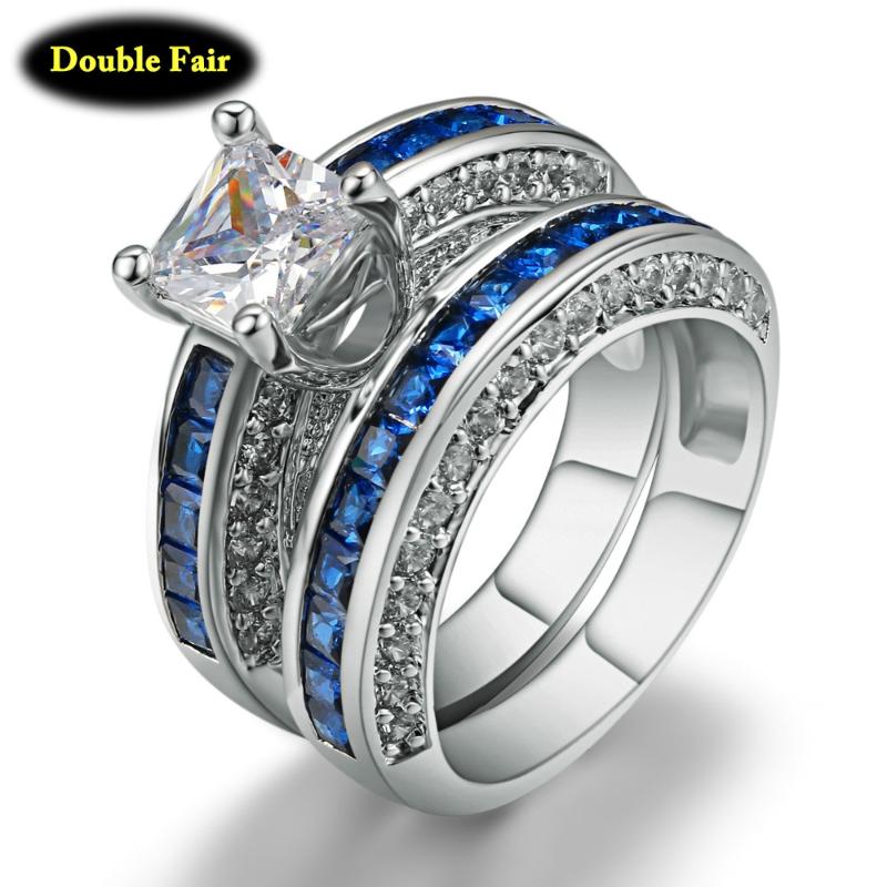 Cluster Rings Unique Square Cut Cubic Zirconia 3 Color Ring Sets Silver Fashion Wedding/Anniversary Jewelry For Women/Girls DWR693, Golden;silver
Cluster Rings Unique Square Cut Cubic Zirconia 3 Color Ring Sets Silver Fashion Wedding/Anniversary Jewelry For Women/Girls DWR693, Golden;silver