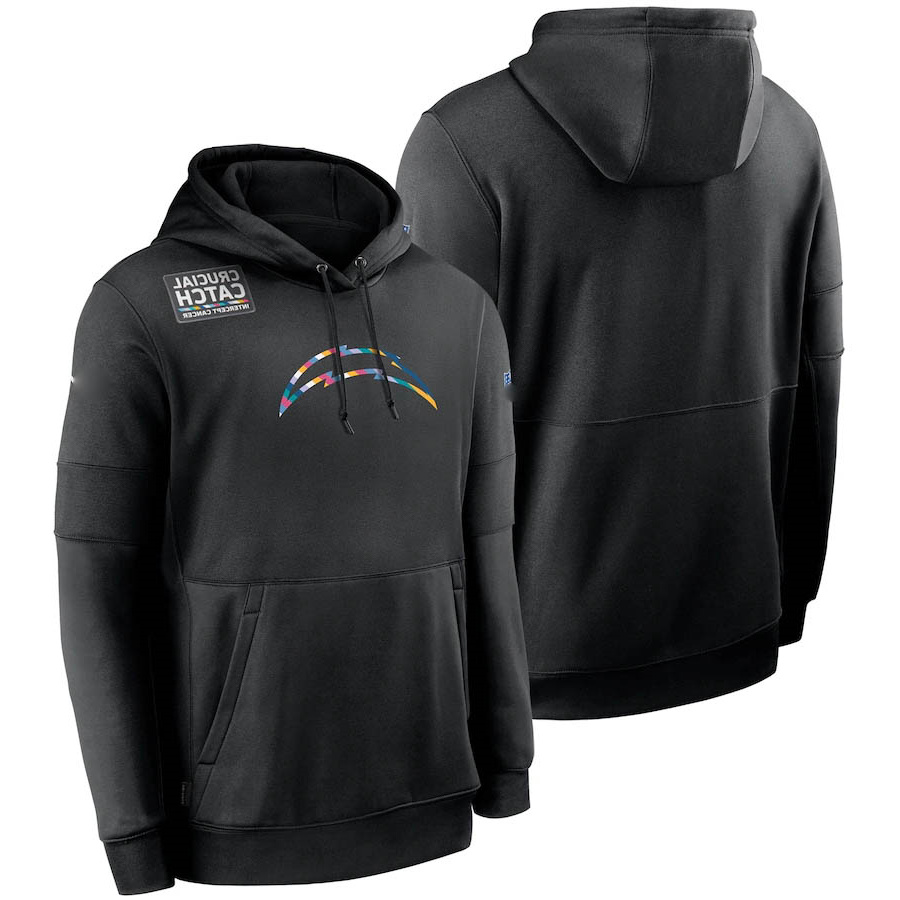 2020 Los Angeles„Chargers„Men Women Kid Crucial Catch Sideline Performance Pullover Football Hoodie Black 2020 Los Angeles„Chargers„Men Women Kid Crucial Catch Sideline Performance Pullover Football Hoodie Black