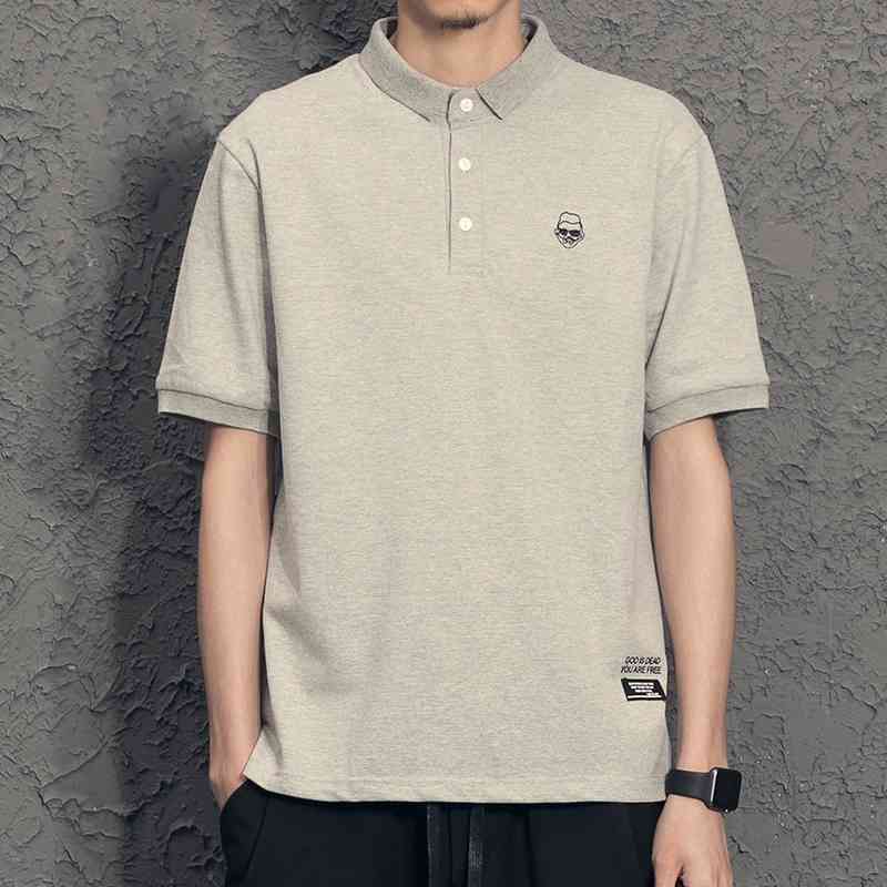 Tide brand summer trend Lapel men's Polo Shirt loose casual embroidery T-shirt pure cotton short sleeve youth shirt, White;black
Tide brand summer trend Lapel men's Polo Shirt loose casual embroidery T-shirt pure cotton short sleeve youth shirt, White;black