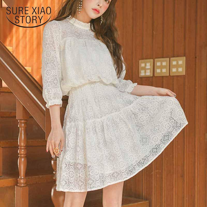 Casual Dresses Elegant Lace Dress Office Women White A-Line Half Sleeve Elastic Waist Harajuku Vestidos Robe Mujer Korean Style 12106, Black;gray
Casual Dresses Elegant Lace Dress Office Women White A-Line Half Sleeve Elastic Waist Harajuku Vestidos Robe Mujer Korean Style 12106, Black;gray