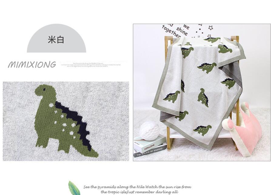 100x80cm new baby infant knitted basket blanket summer Air Conditioning Toddler Bedding Quilt Newborn Super Soft Swaddles Wrap Blankets Dinosaur Desig
