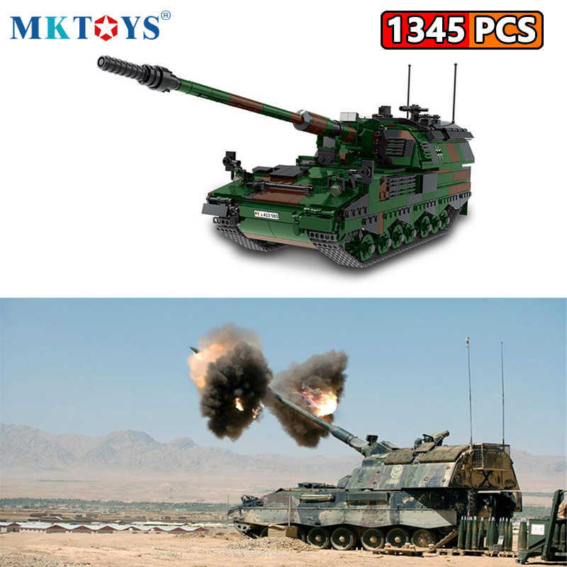 MKTOYS WW2 Military German Army Building Bricks Battle Tank Transport Truck Vehicle Blocks HX-81 World War SLT Mammut Gifts Y0808