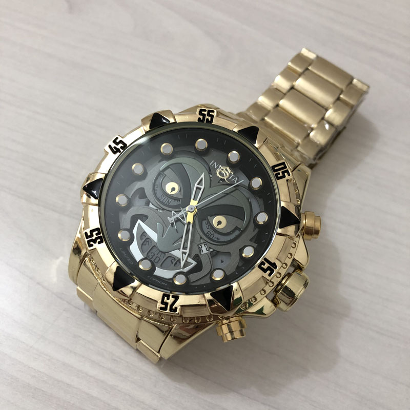 Luxury Men's Watch INVICTA Brand Designer Watches Large Dial Military Sport Wristwatch Quartz Clock Gold Wristwatches montre de luxe, Slivery;brown
Luxury Men's Watch INVICTA Brand Designer Watches Large Dial Military Sport Wristwatch Quartz Clock Gold Wristwatches montre de luxe, Slivery;brown