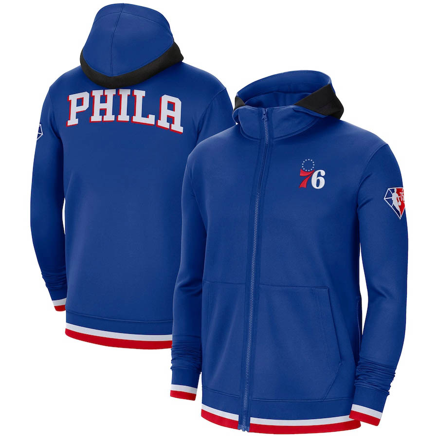 Philadelphia''76ers''Men 75th Anniversary Performance Showtime Full-Zip basketball Hoodie Jacket - Royal
Philadelphia''76ers''Men 75th Anniversary Performance Showtime Full-Zip basketball Hoodie Jacket - Royal