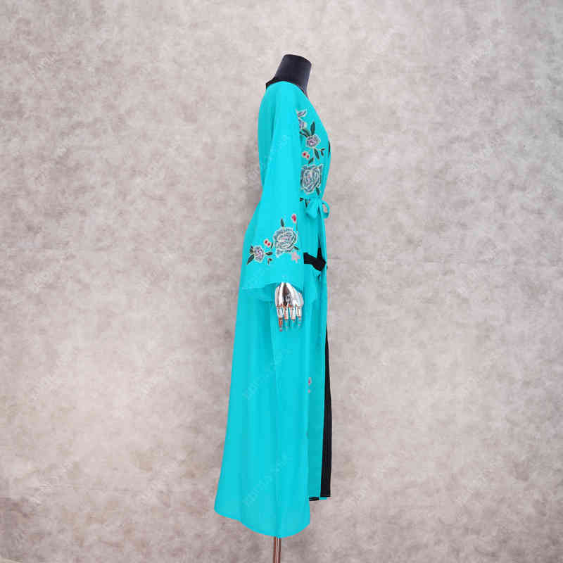 Bohemian Embroidery Cover-ups Sexy Summer Beach Dress Tunic Women wear Swimsuit Cover Up Bikini Sarongs #Q1019 210420