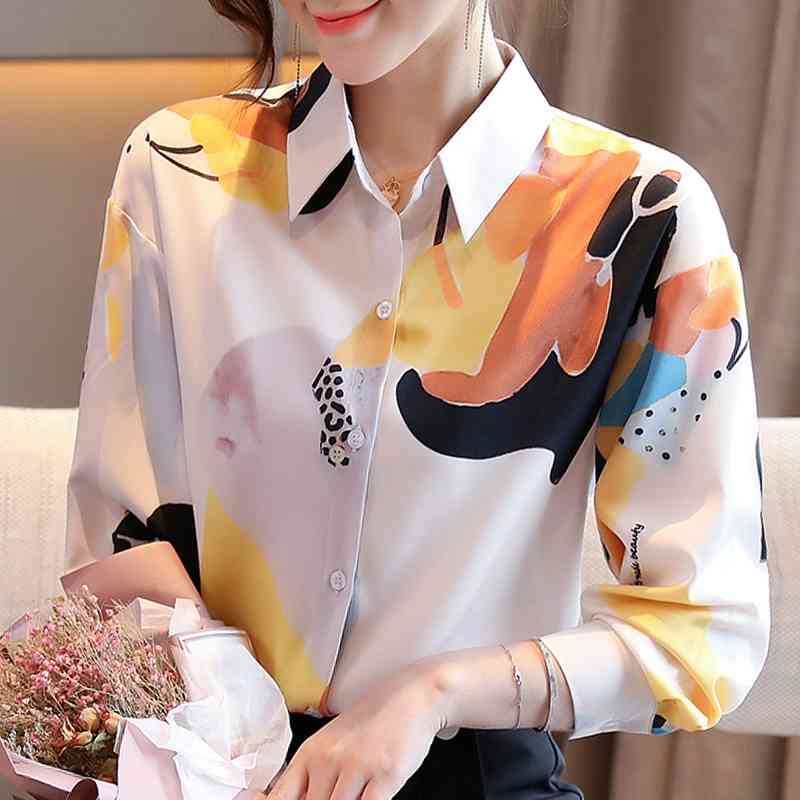 Blusas Mujer De Moda Blouse Women Turn Down Collar Office Blouse For Women Long Sleeve Print Chiffon Blouse Shirt Tops D416 210602, Apricot
Blusas Mujer De Moda Blouse Women Turn Down Collar Office Blouse For Women Long Sleeve Print Chiffon Blouse Shirt Tops D416 210602, Apricot