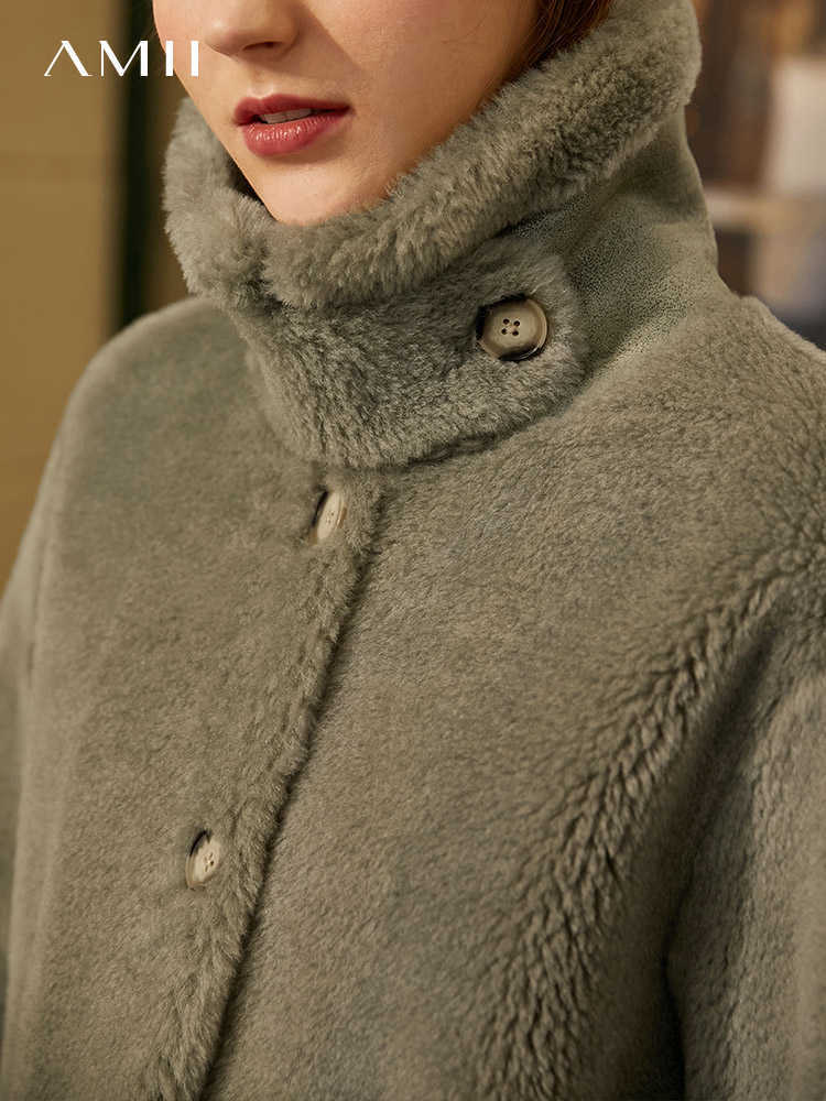 Minimalism Winter Coat Women Fashion Double-faced Fur Thick Lapel Single-breasted Warm Women's Woolen 12040297 210527