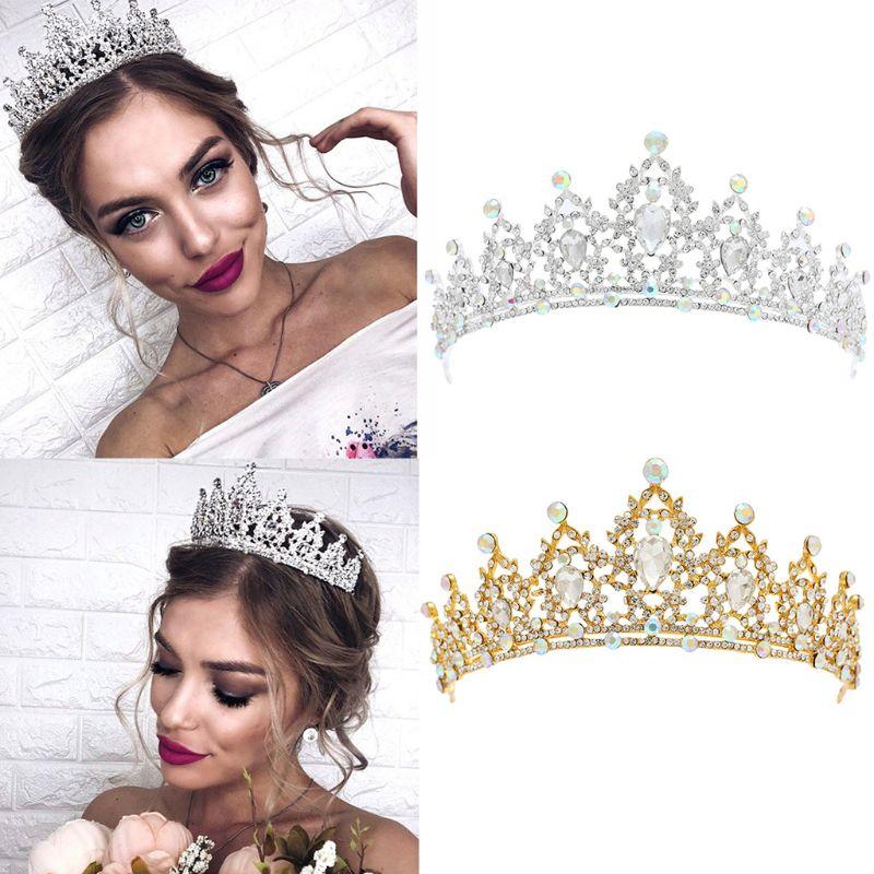 Hair Clips & Barrettes Womens Alloy Crown Headband AB Faux Crystal Rhinestone Wedding Tiara Headwear, Golden;silver
Hair Clips & Barrettes Womens Alloy Crown Headband AB Faux Crystal Rhinestone Wedding Tiara Headwear, Golden;silver
