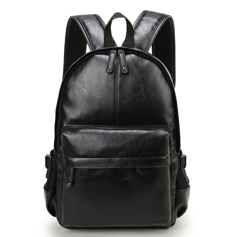 Sac à dos WeySfor Fashion Hommes Sacs à dos en cuir Sacs d'école noirs pour adolescents Boys College Book Sac Laptop Mochila Masculina