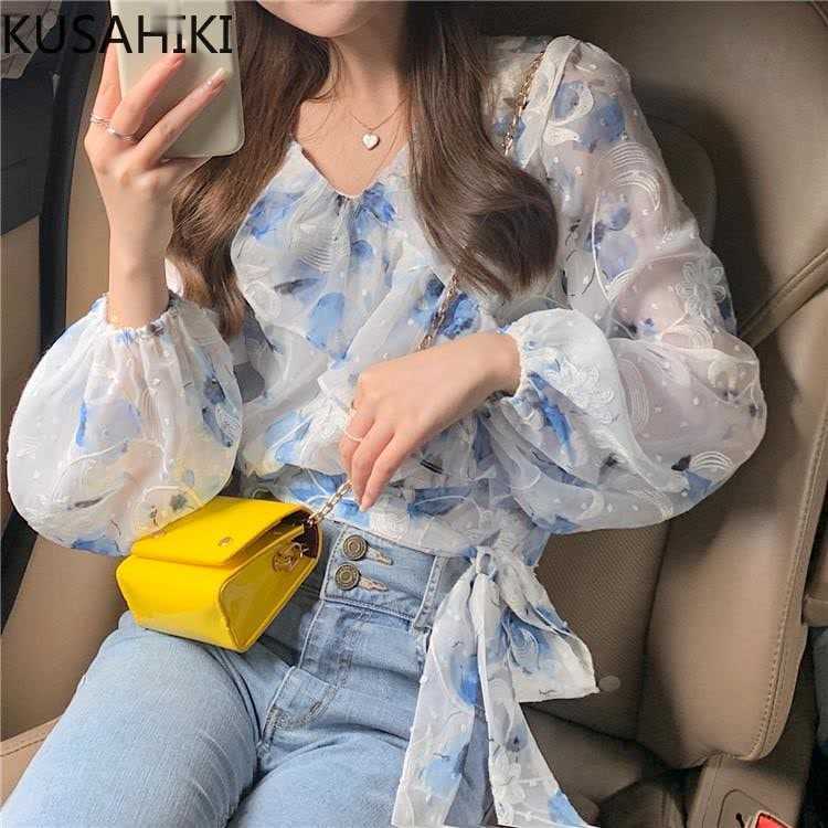 KUSAHIKI Ruffle V-neck Women Blouse Korean Floral Embroidery Shirt Puff Sleeve Bow Tie Sweet Elegant Blusas Mujer 6G269 210602, Photo color
KUSAHIKI Ruffle V-neck Women Blouse Korean Floral Embroidery Shirt Puff Sleeve Bow Tie Sweet Elegant Blusas Mujer 6G269 210602, Photo color