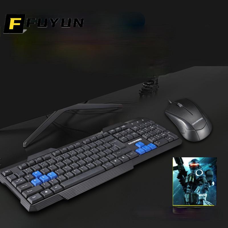 Keyboard Mouse Combos FUYUN Wired Gaming Kit Computer Mechanical Feel Keyboards PC Game Gamer 104 Keys Keycaps N40