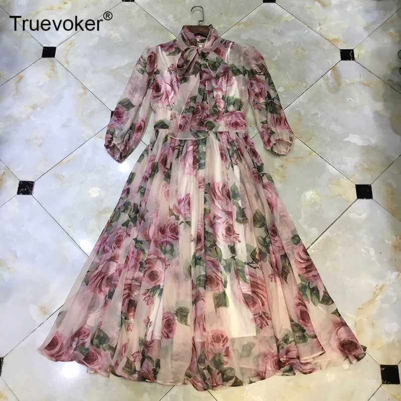 Truevoker Autumn Runway Fashion Holiday Dresse' Puff Sleeves Bow Collar Pink Rose Print Midi Vestidos 210602
Truevoker Autumn Runway Fashion Holiday Dresse' Puff Sleeves Bow Collar Pink Rose Print Midi Vestidos 210602
