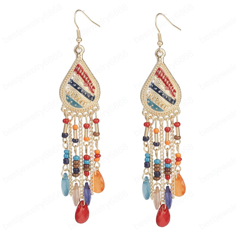 Classic Ethnic Bohemian Long Corful Crystal Beads Ladies Dangle Earrings Jewelry Orecchini Wedding Earring Hangers
Classic Ethnic Bohemian Long Corful Crystal Beads Ladies Dangle Earrings Jewelry Orecchini Wedding Earring Hangers