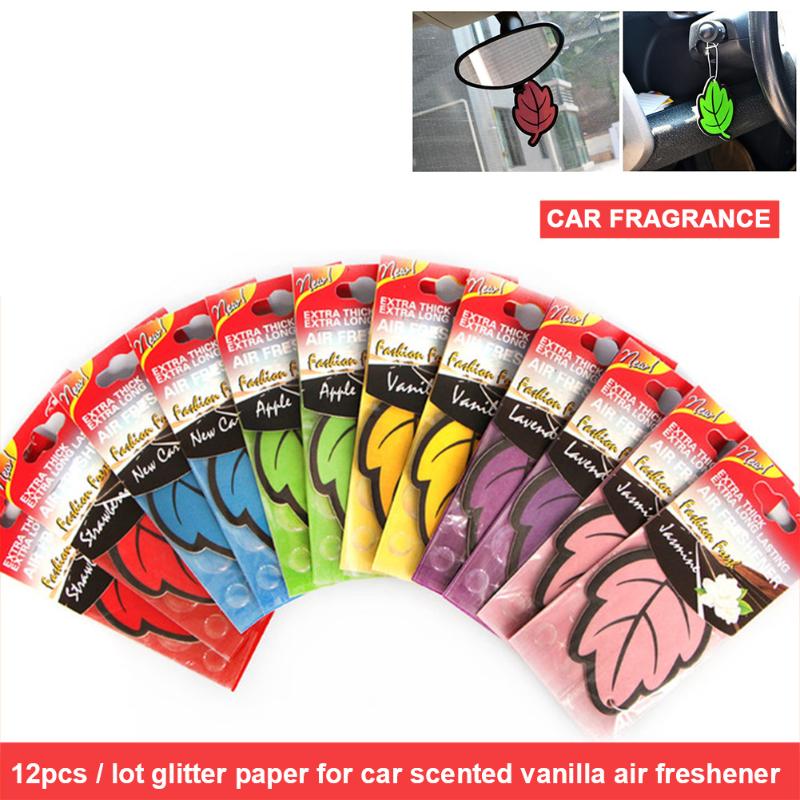 Interior Decorations 12Pcs/Set Car Air Freshener Auto Shine Paper Hanging Glitter Scented Vanilla Fragrance Leaf Shape For Home Boat
Interior Decorations 12Pcs/Set Car Air Freshener Auto Shine Paper Hanging Glitter Scented Vanilla Fragrance Leaf Shape For Home Boat