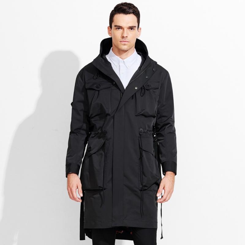 Men's Trench Coats Men Coat Slim Casual Black Long Windbreaker Jacket Full Sleeve Mens Hooded Pockets Sashes Belt Fashion Parka Outwear
Men's Trench Coats Men Coat Slim Casual Black Long Windbreaker Jacket Full Sleeve Mens Hooded Pockets Sashes Belt Fashion Parka Outwear