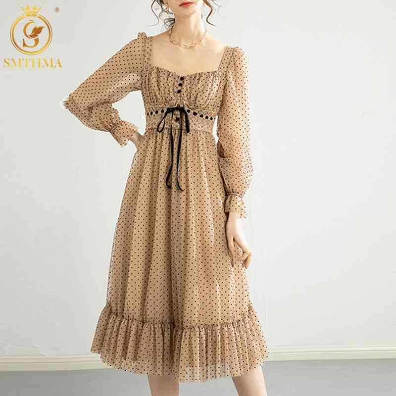 Spring Fashion Designer Trumpet Mermaid Dresses Women Flare Sleeve Vintage Dot Print Elegant Party Vestidos 210520, Photo color
Spring Fashion Designer Trumpet Mermaid Dresses Women Flare Sleeve Vintage Dot Print Elegant Party Vestidos 210520, Photo color