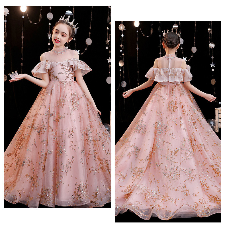 Lovely wer Girls Dresses For Weddings Princess Jewel Long Sleeves Lace Appliques Big Bow Sweep Train Little Kids Holy Pageant Dress 2021