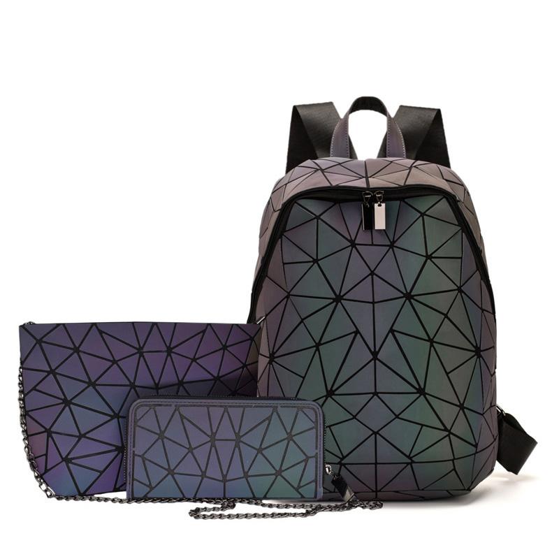Backpack 3 Pcs Set Luminous Purse Women Geometric Laser Backbag Female School Backpacks Girls Bookbag Shoulder Bags Holographic, Wallet
Backpack 3 Pcs Set Luminous Purse Women Geometric Laser Backbag Female School Backpacks Girls Bookbag Shoulder Bags Holographic, Wallet