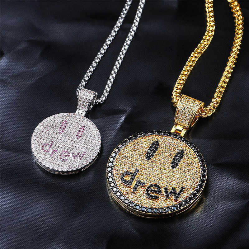 Hip Hop Jewelry Drew Smiling Face Pendant Necklace For Men Women Arrival Micro Pave Colorful Zircon Lovers 210621
Hip Hop Jewelry Drew Smiling Face Pendant Necklace For Men Women Arrival Micro Pave Colorful Zircon Lovers 210621