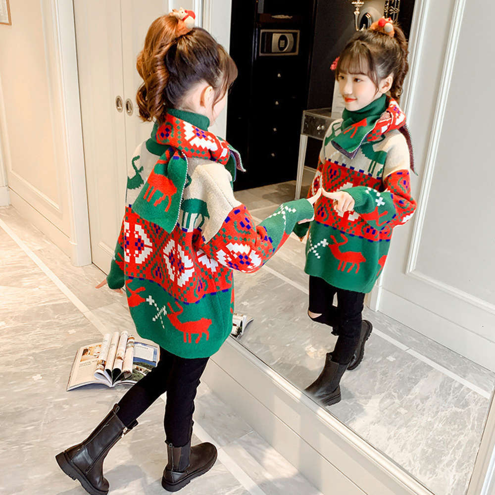 Cardigan Physical shootingplush Girls' winter Christmas and autumn thickened mink cashmere Sweater for children, Green (sweater)
Cardigan Physical shootingplush Girls' winter Christmas and autumn thickened mink cashmere Sweater for children, Green (sweater)