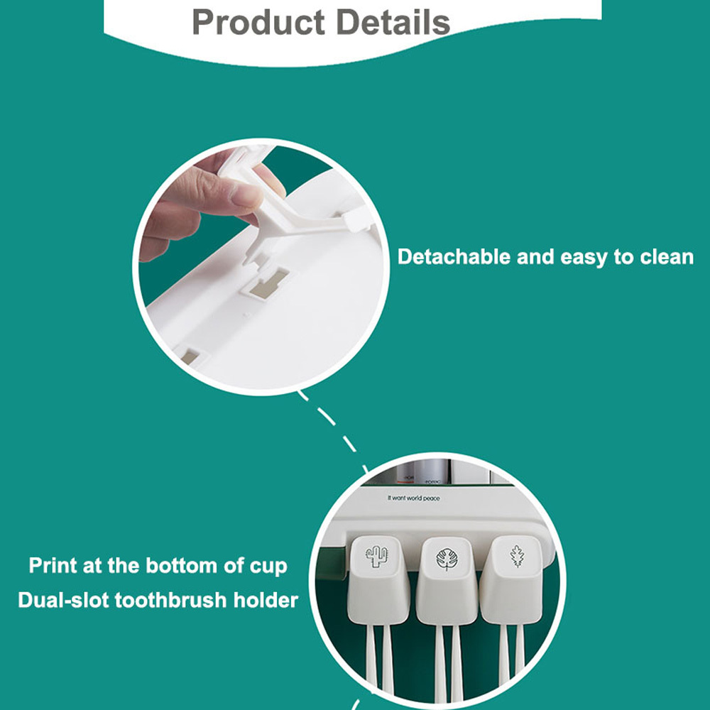 Toothbrush Holder, Nordic Standard Set, Brush Cup, Multi Function Storage Box, 2 cups / 3 cups / 4 Standard Toothbrush Holder