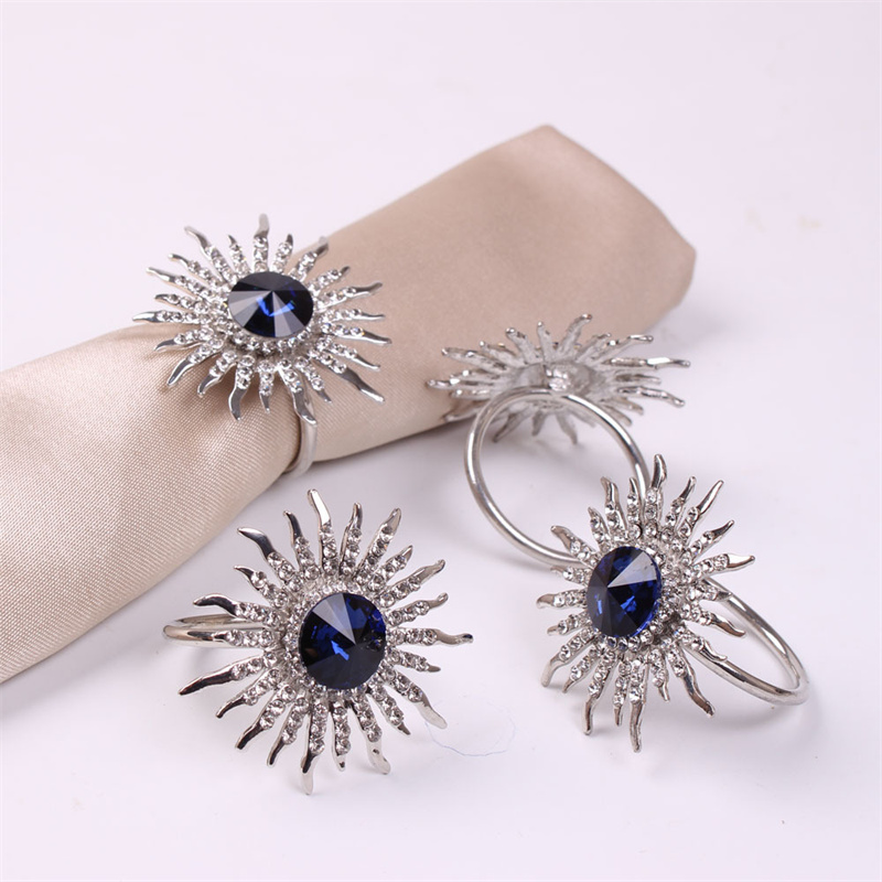 Bling Blue Napkin Ring Holder Diamond