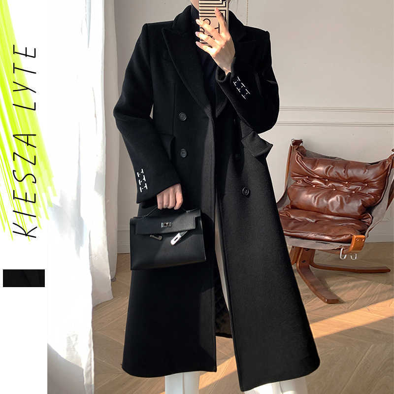 High Qulity Woman Woolen Coats Winter Double Breasted Black Wool Long Coat Office Lady Fashion Elegant Outerwear 210608
High Qulity Woman Woolen Coats Winter Double Breasted Black Wool Long Coat Office Lady Fashion Elegant Outerwear 210608