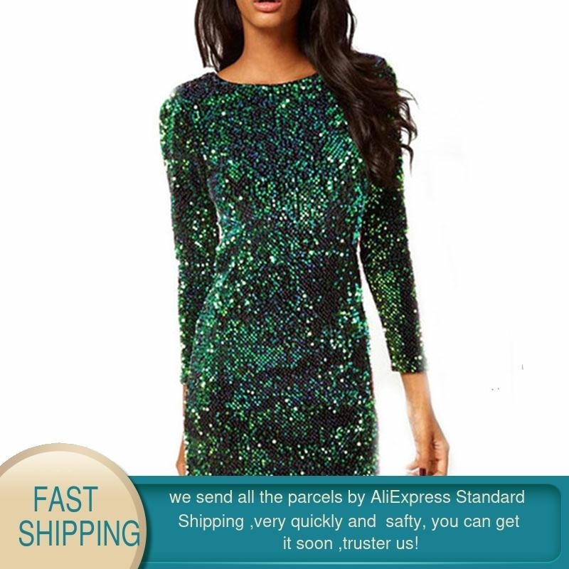 Green Sequin Dress Women Sexy Club es Slim Fit Backless Bodycon Party Nightclub Mini Vintage vestido lentejuelas 210428