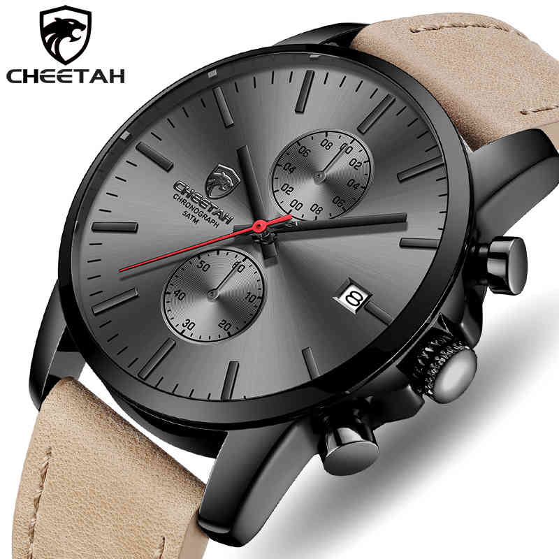 CHEETAH Fashion Mens Watches Top Brand Luxury Sports Chronograph Quartz Watch Men Leather Business Clock Relogio Masculino 210517, Leather grey
CHEETAH Fashion Mens Watches Top Brand Luxury Sports Chronograph Quartz Watch Men Leather Business Clock Relogio Masculino 210517, Leather grey