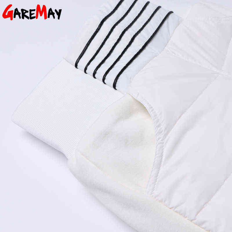 Warm Women's Trousers Winter Pants White Color High Waist Duck Down For Female Thick GAREMAY 211115