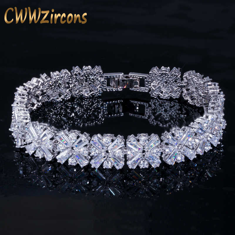 CWWZircons Women Fashion Jewelry Gorgeous Silver Color Spring Flower Cubic Zirconia Connected Tennis Bracelet for Wedding CB010 210609
CWWZircons Women Fashion Jewelry Gorgeous Silver Color Spring Flower Cubic Zirconia Connected Tennis Bracelet for Wedding CB010 210609