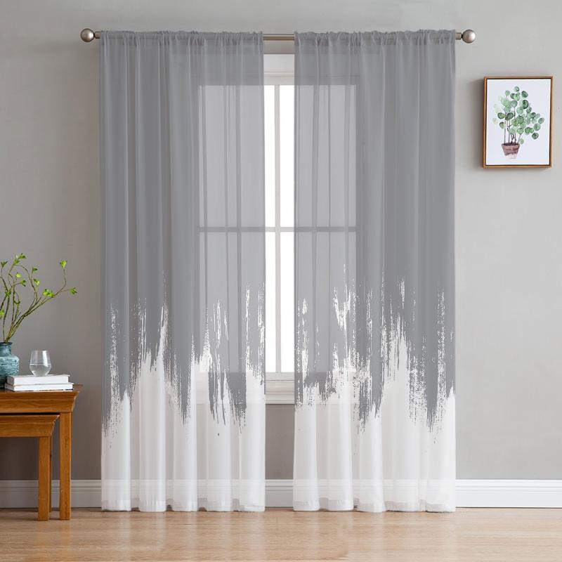 Curtain & Drapes Abstract Paint Smearing Color Grey Sheer Curtains Bedroom Decoration Kitchen Tulle For Living Room
Curtain & Drapes Abstract Paint Smearing Color Grey Sheer Curtains Bedroom Decoration Kitchen Tulle For Living Room