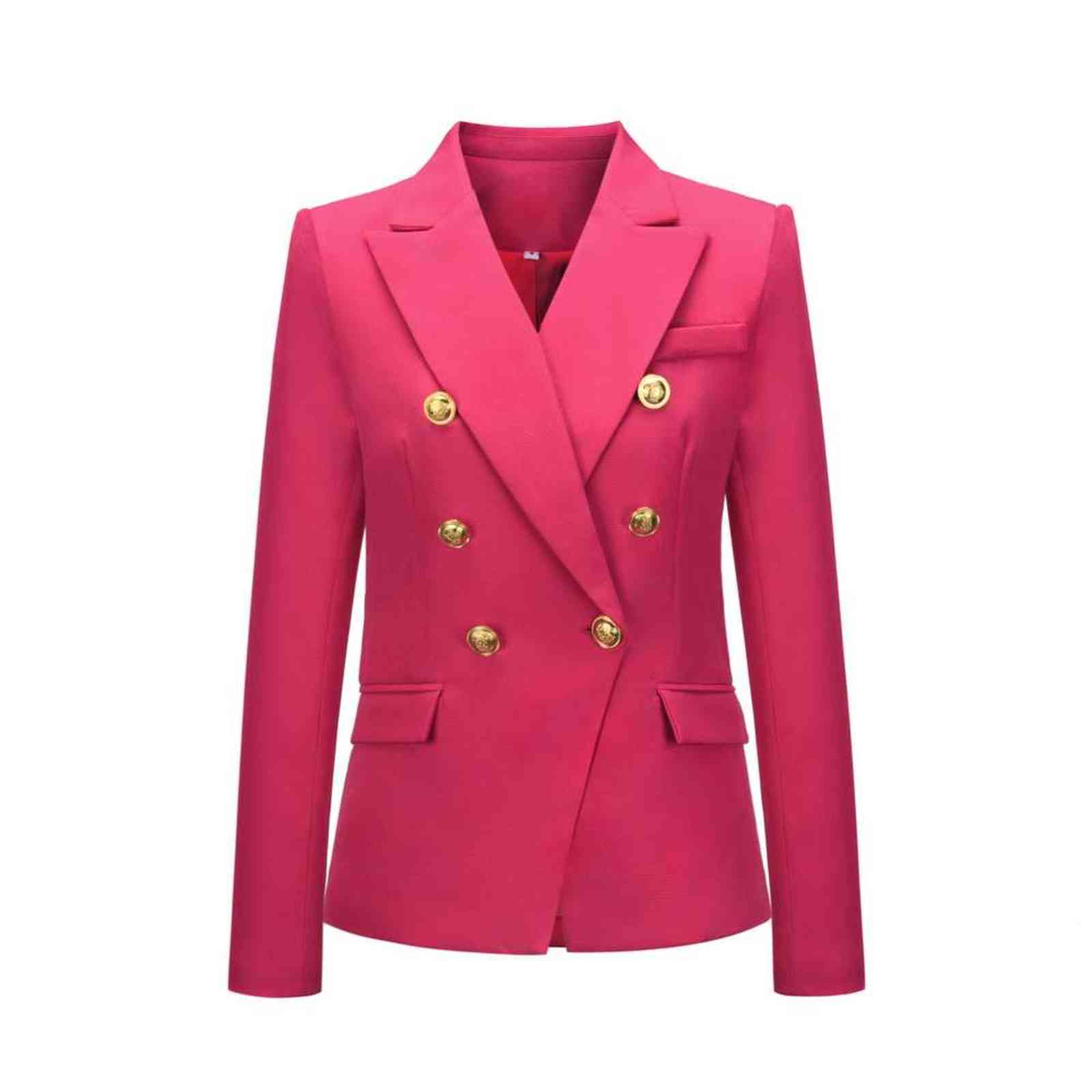 Women Blazers And Jackets Tailored Coat Womens Clothing Double Breasted Female Blazer Overcoat Basic Slim Fitting Gorgeous 211122
