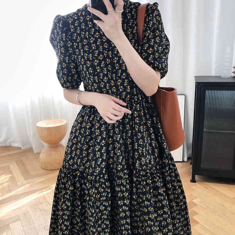 O Neck Light Yellow Small Floral Dress Women Summer Fashion Over The Knee Puff Sleeve Print Long Dresses Ladies 210520, Mixed color
O Neck Light Yellow Small Floral Dress Women Summer Fashion Over The Knee Puff Sleeve Print Long Dresses Ladies 210520, Mixed color