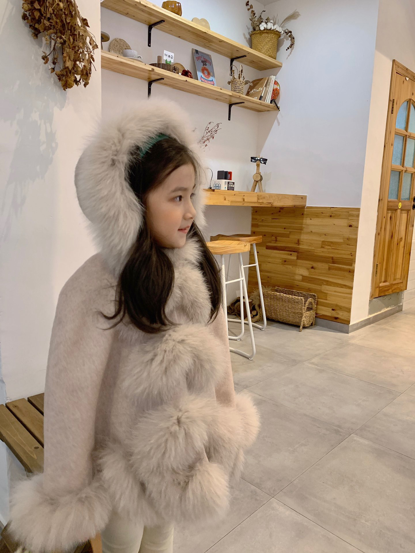 Infant Baby Girl Princess Cloak Fashion Winter Warm Kids Girls Cute Fur Hooded Jacket Children poncho Outerwear Coat